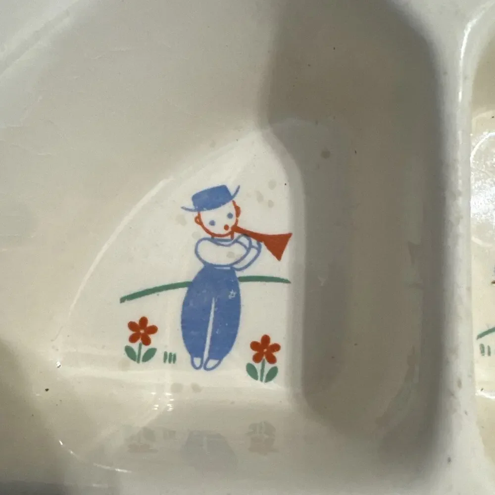 1940s Excello Food Warming Dish Little Boy Blue